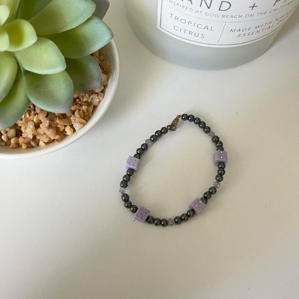 beaded dice bracelet